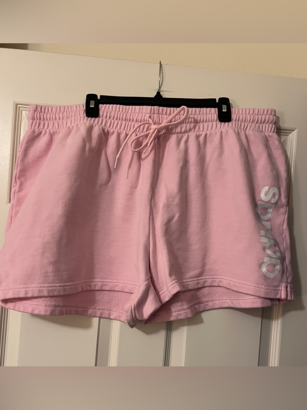 adidas Women's Light Pink Drawstring Athletic Shorts